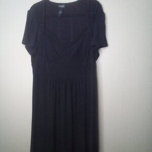 Bisou Bisou Michele Bohbot Dress 22W Short Sleeve Soft Stretch Black